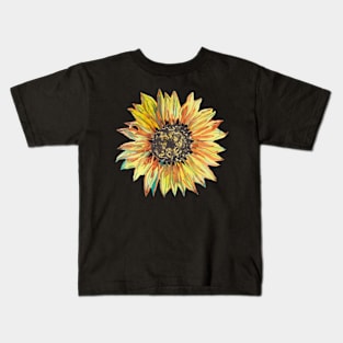 Big beautiful watercolor sunflower Kids T-Shirt